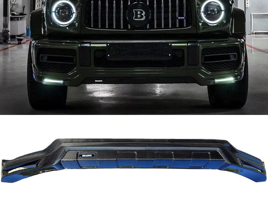 Carbon Fiber Front Lip Spoiler with Nolden LED for Mercedes-Benz G63 W463a G-Class